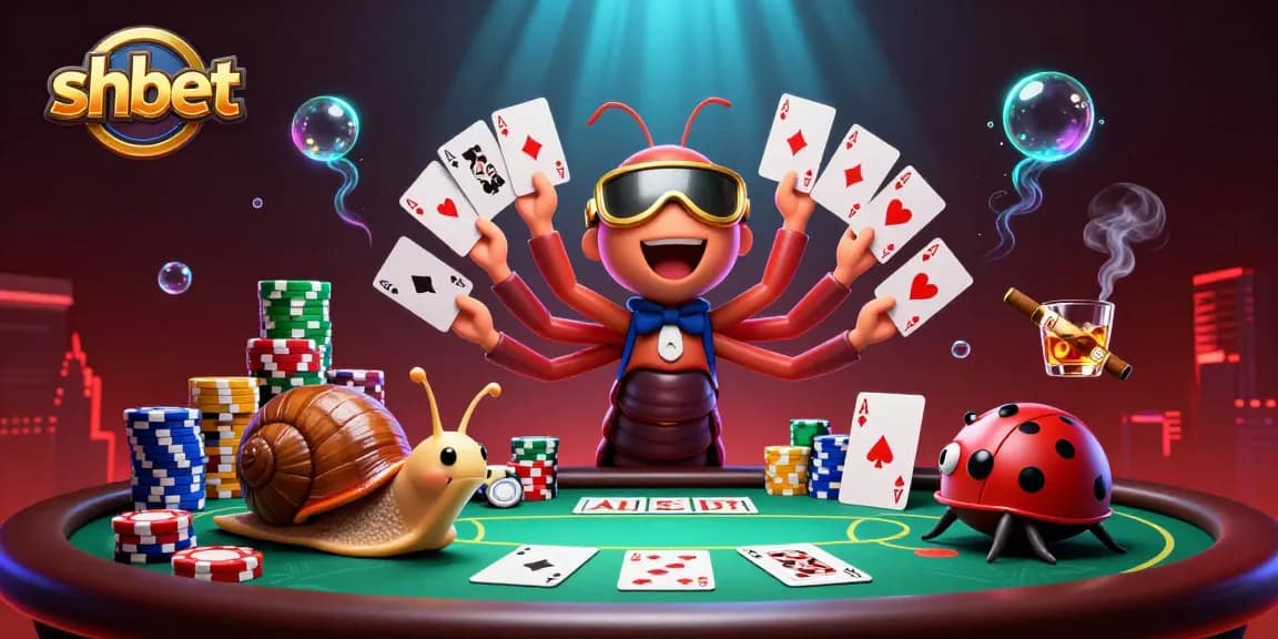 Experience shbet excitement with a vibrant 3D casino scene featuring unique characters and dynamic gaming elements.