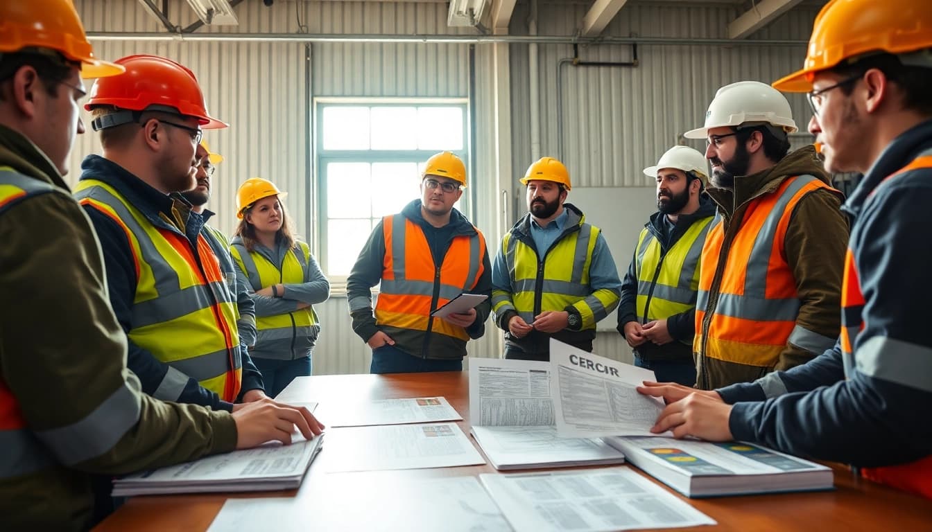 Individuals engaged in CROR certification training, emphasizing safety and teamwork.