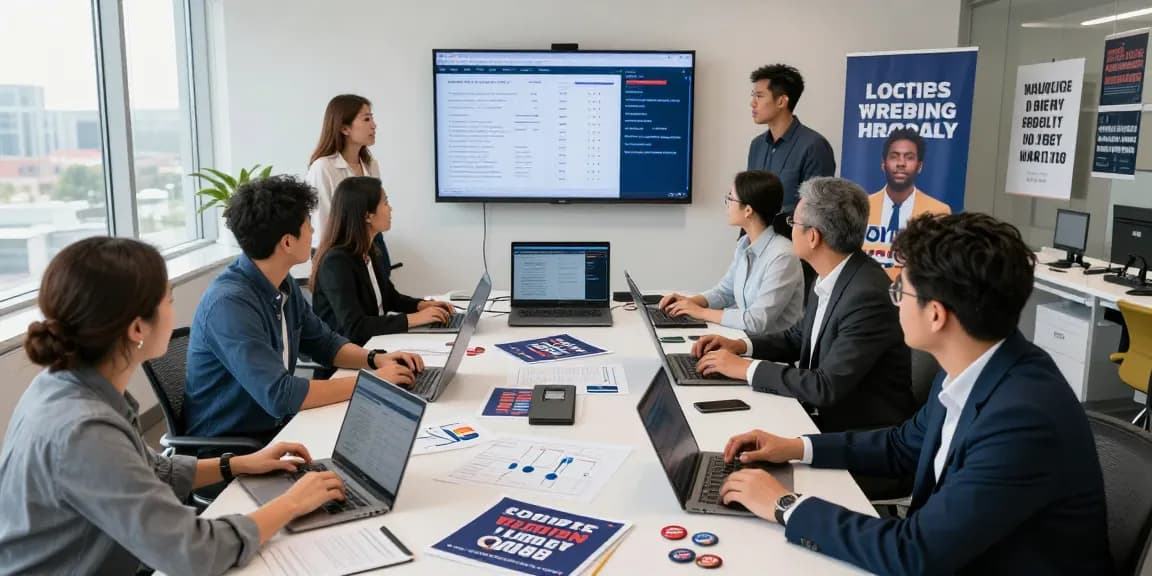 Effective political strategy meeting using google ads for political campaigns to target voters.