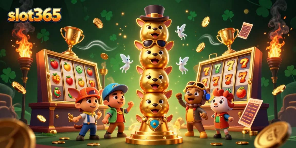 Experience thrilling jackpots at slot365 with vibrant casino-themed illustrations.