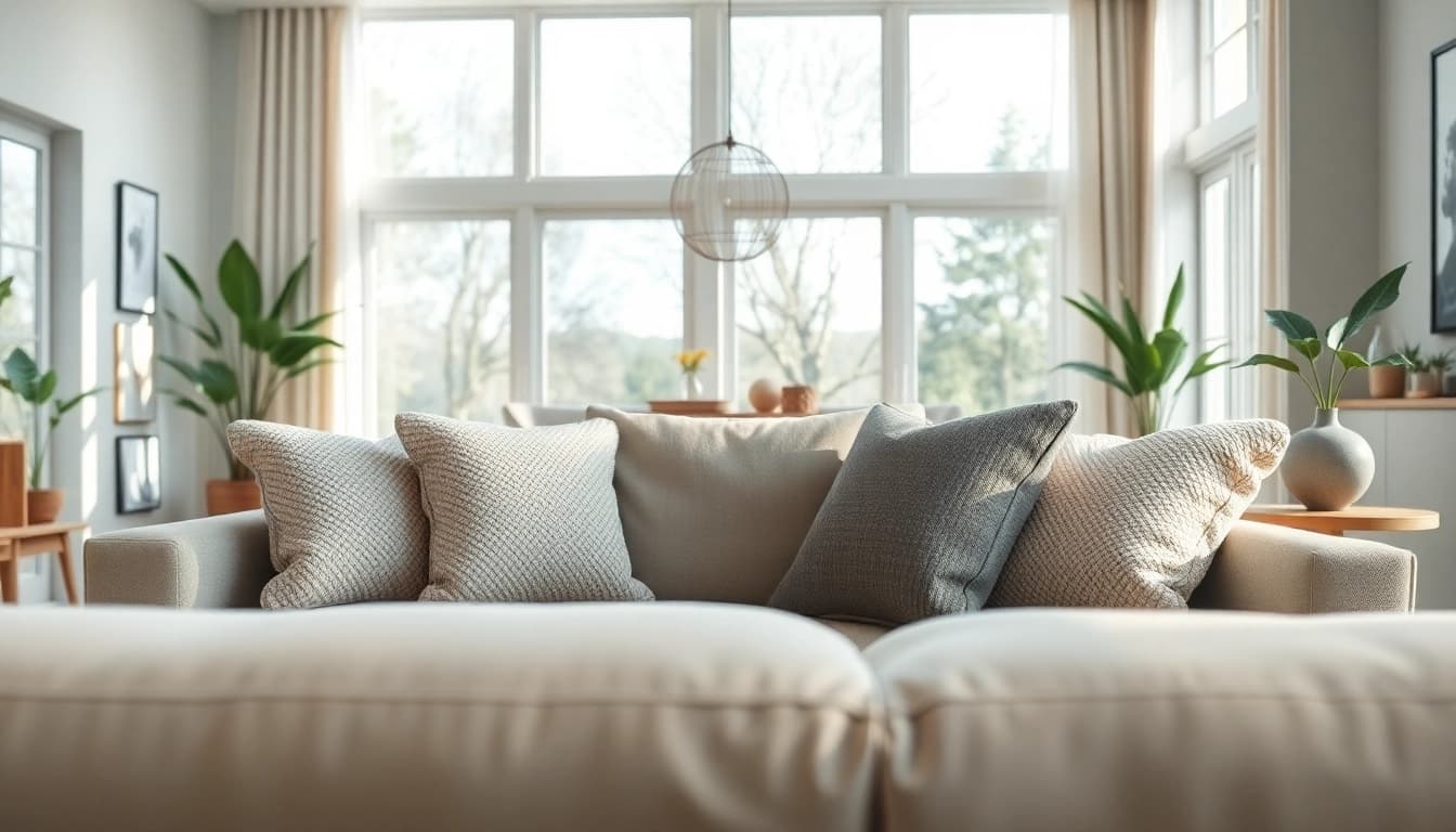 Experience Seamless Living through a cozy, sunlit interior with stylish decor and inviting textures.