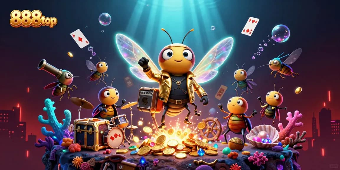 Engage with the vibrant world of 888top featuring dynamic characters in a lively casino atmosphere.