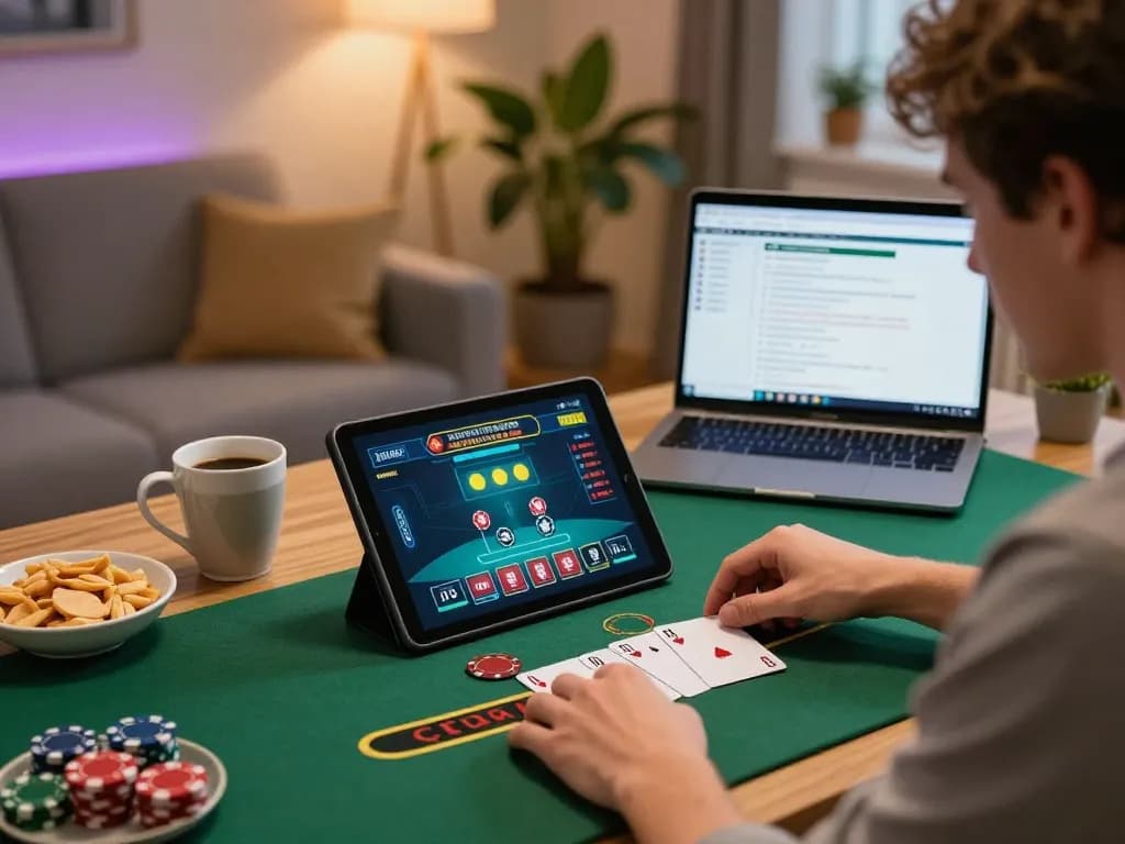 Engaging in live dealer blackjack on tg88's platform from a cozy home setting.