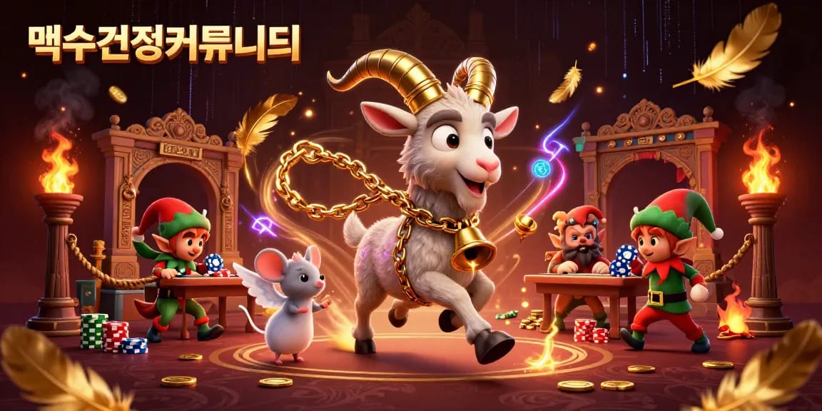 먹튀검증커뮤니티에서 재미있는 활동을 즐기는 메인 캐릭터들과 함께 동적인 장면을 만들어낸 일러스트입니다.