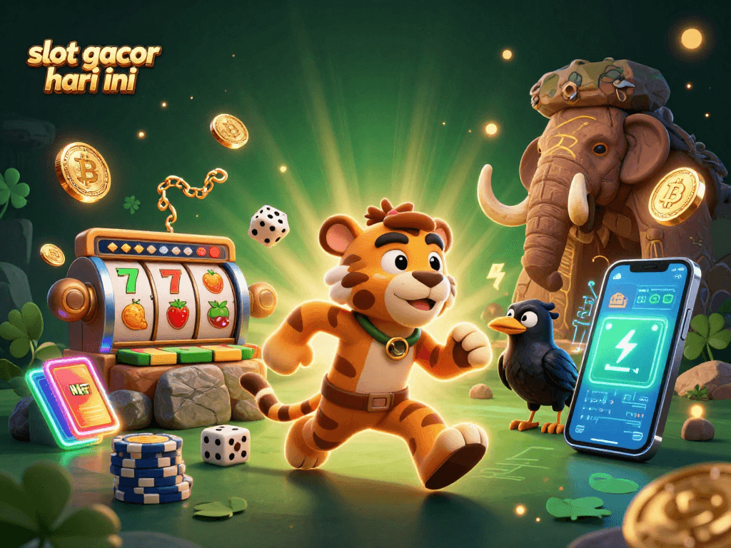 Experience excitement in the prehistoric casino with slot gacor hari ini elements and vibrant 3D illustration.