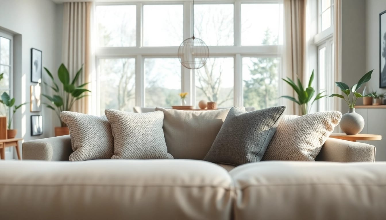 Experience Seamless Living through a cozy, sunlit interior with stylish decor and inviting textures.