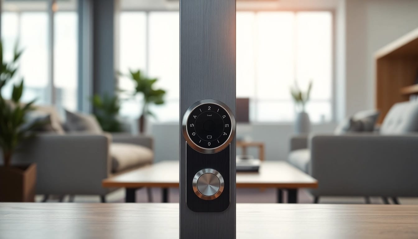 Locksta Sicherheitsschloss in einem modernen Büro mit poliertem Finish und elegantem Design.