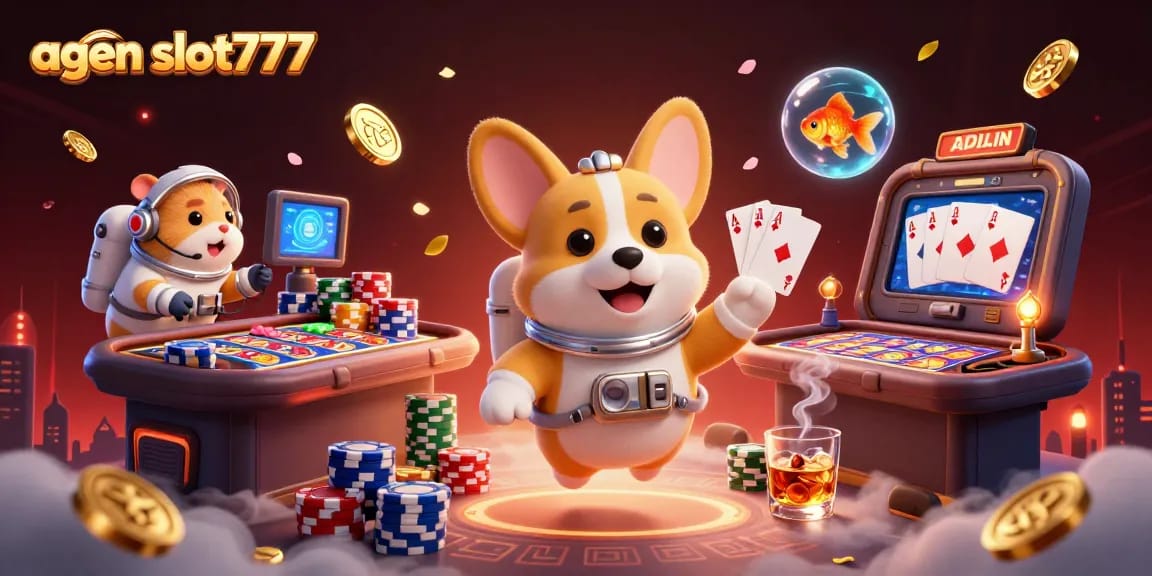 Play exciting slot games with agen slot777, featuring vibrant characters and thrilling casino elements.