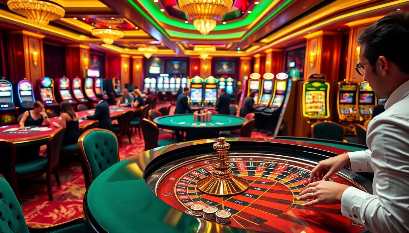 Scène captivante de joueurs à une table de roulette dans un casino en ligne France fiable.