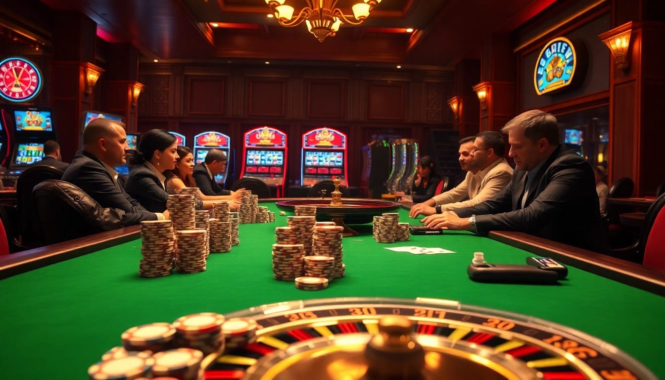 Experience thrilling gaming excitement with hidden wiki onion-themed casino tables and vibrant slot machines.