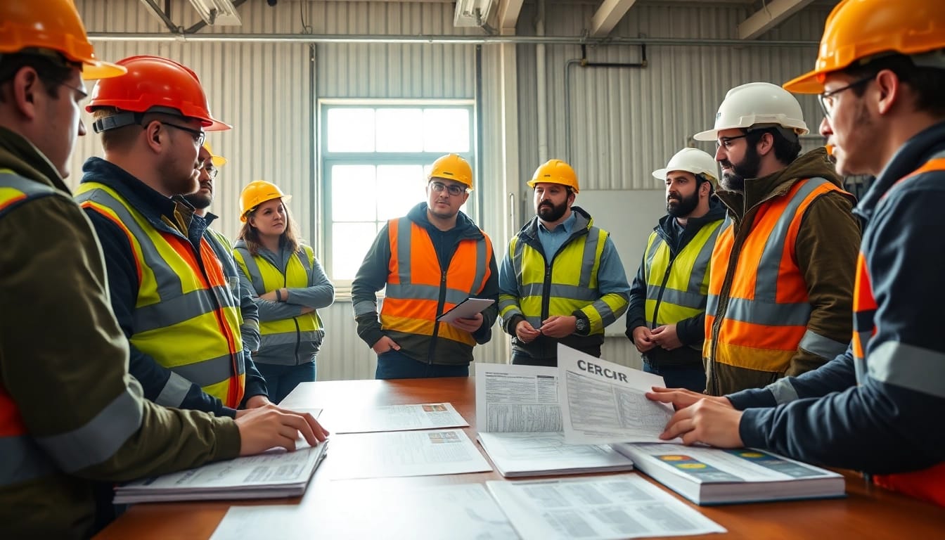 Individuals engaged in CROR certification training, emphasizing safety and teamwork.