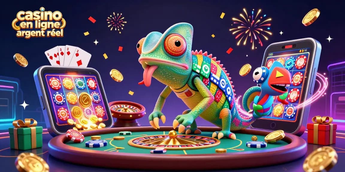 Jouez au casino en ligne argent réel avec un caméléon propriétaire vibrant et des jeux captivants.