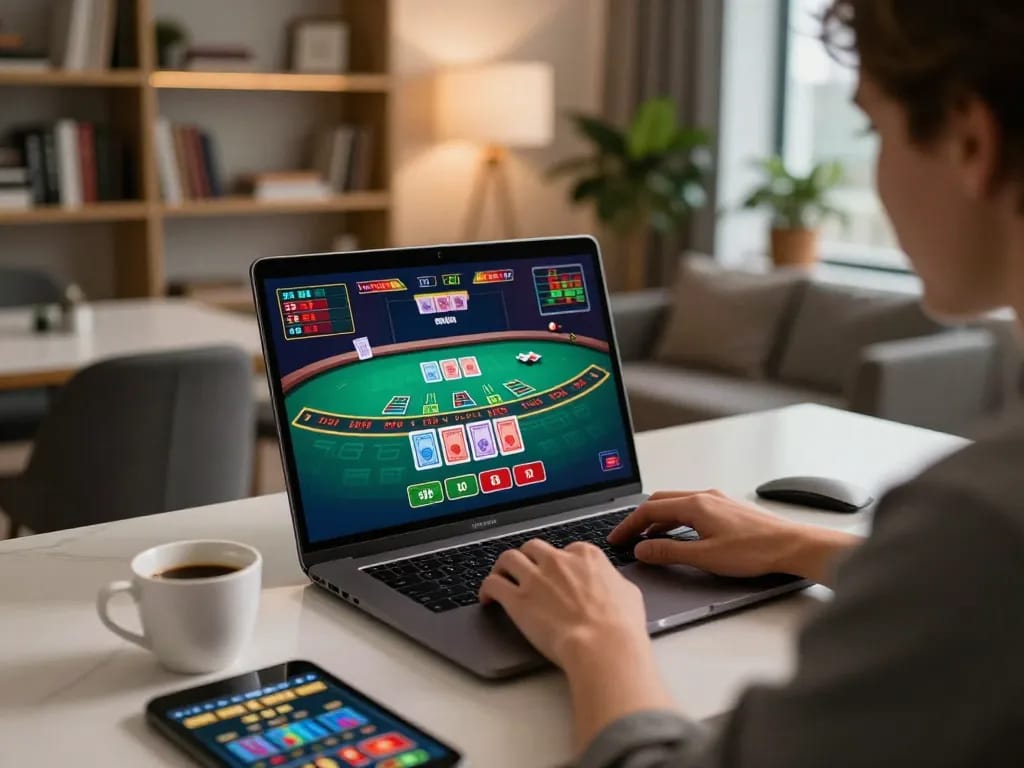 Engaging in online blackjack gameplay on G28 with live dealer atmosphere and strategic planning tools