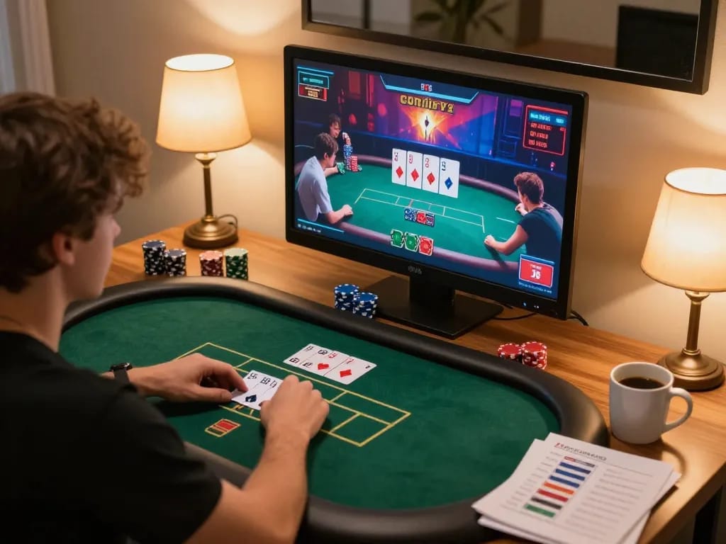 Engaging in online poker with tg88, showcasing dynamic gameplay and strategy.