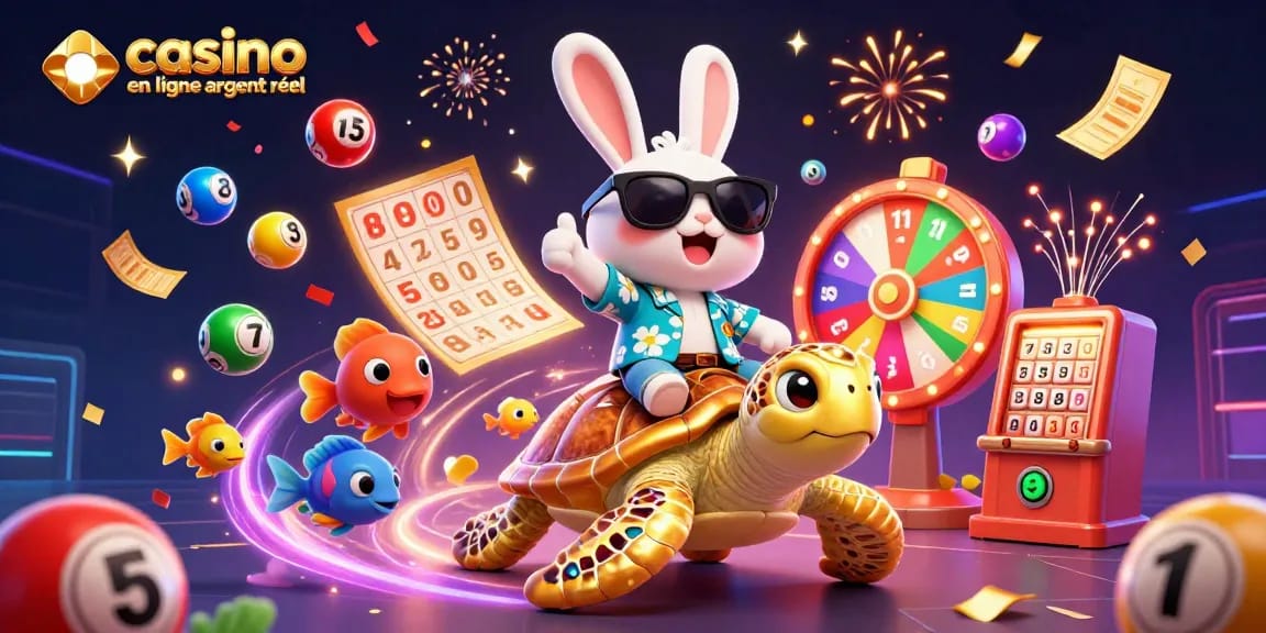 Découvrez l'univers du casino en ligne argent réel avec ce visuel coloré et dynamique.