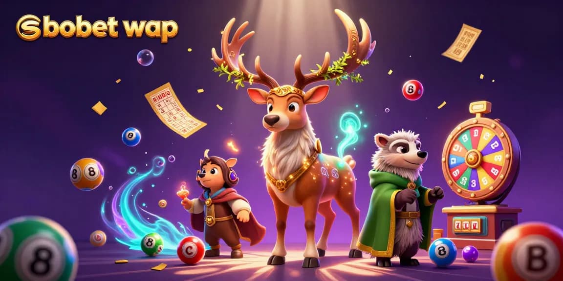 Engage with sbobet wap by exploring vibrant lottery elements in a magical 3D scene.