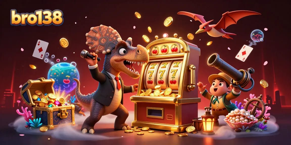 Experience bro138 with a pachycephalosaurus jackpot moment in an action-packed casino scene.