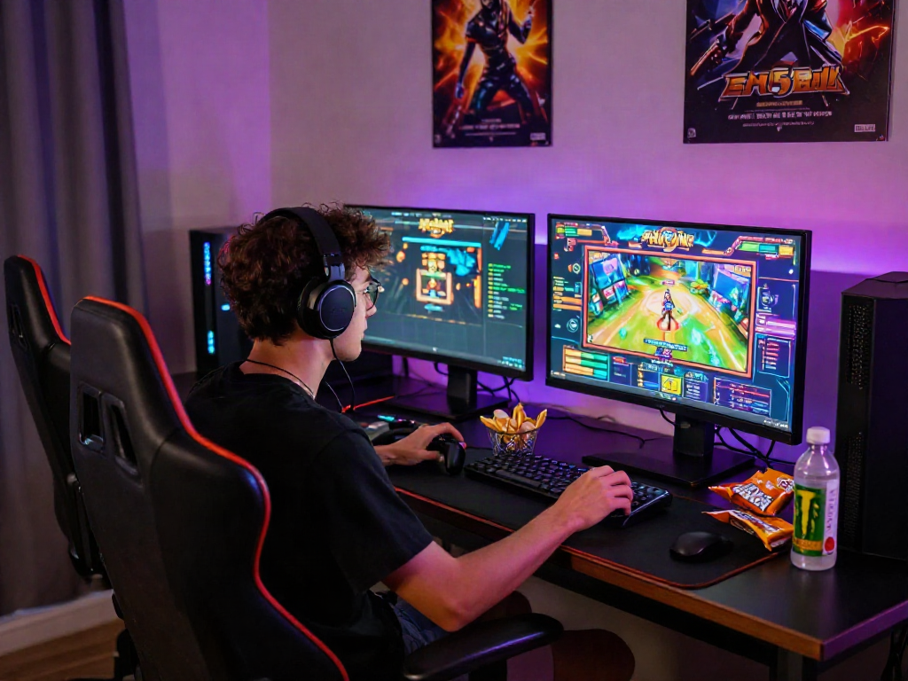 Pengguna melakukan Login LUXURY111 di ruang gaming yang cerah dan nyaman.