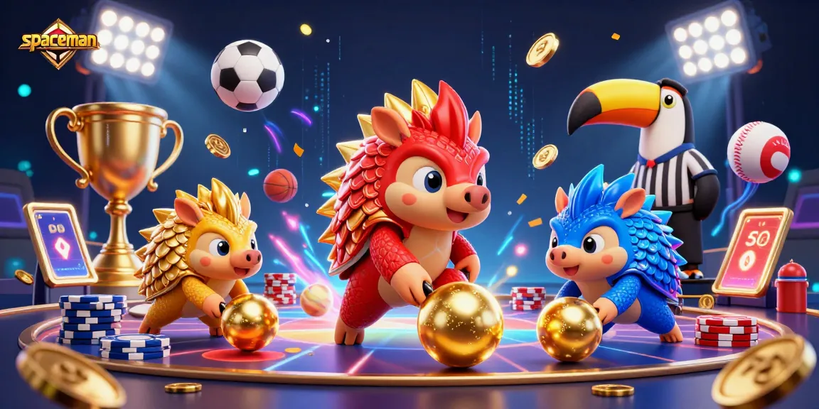 Engage with the spaceman scene as rival pangolins bowl through poker chips in a vibrant casino.