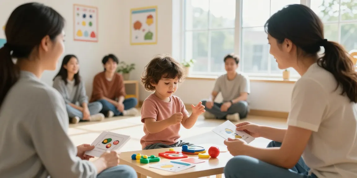 Engaging speech therapy session with child and therapist in a supportive environment, exploring speech therapy near me.