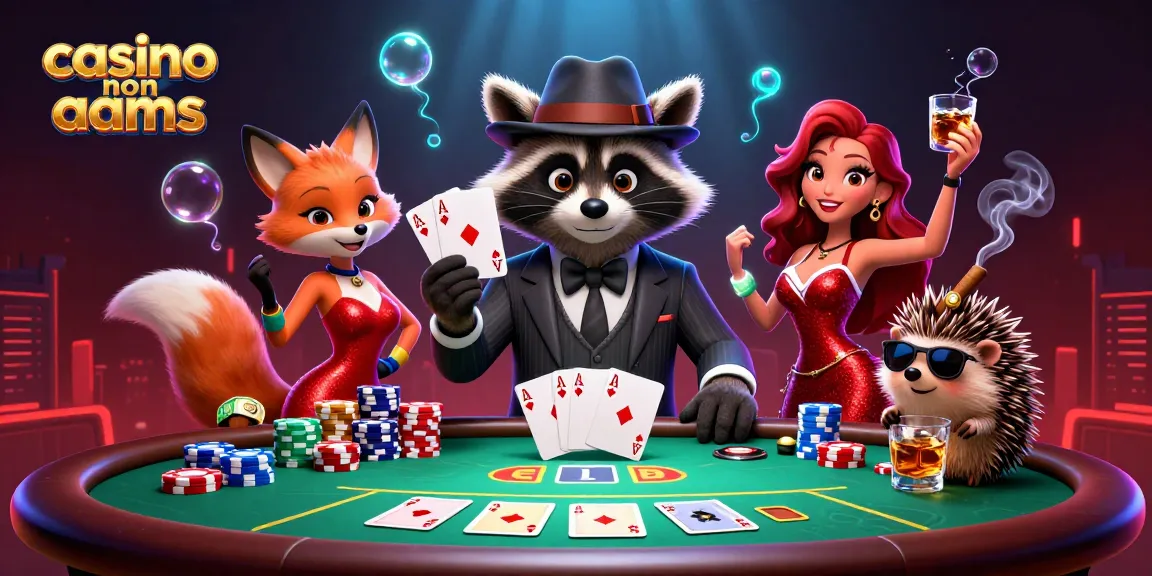 Gioca a poker con stile nei casino non AAMS, con un raffinato procione e una volpe affascinante.