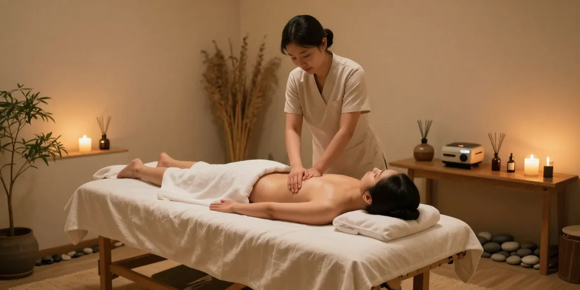 Experience soothing 서울출장마사지 in a tranquil therapy room with calming ambiance.