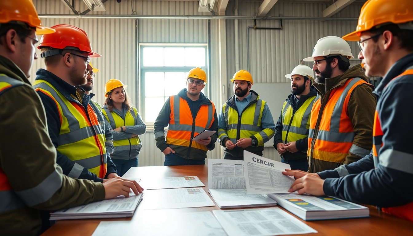 Individuals engaged in CROR certification training, emphasizing safety and teamwork.
