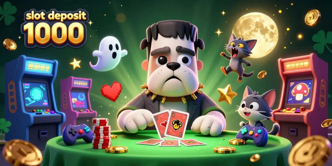 Slot deposit 1000: Menang besar dengan bulldog Frankenstein dan anak kucing werewolf di kasino.