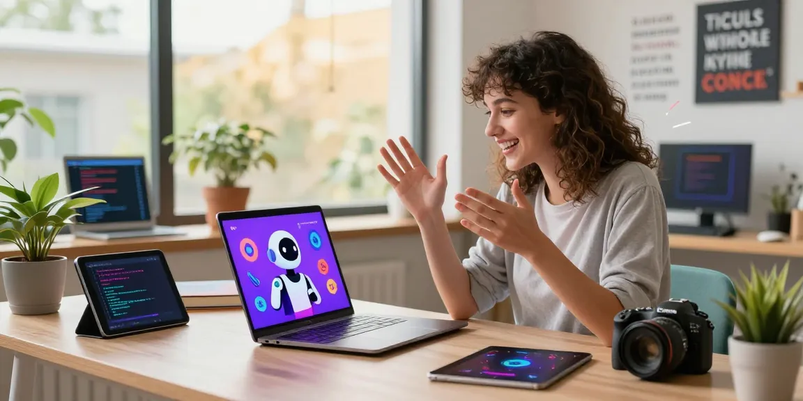 Dynamic interaction with crushon ai chatbot in a colorful tech workspace.