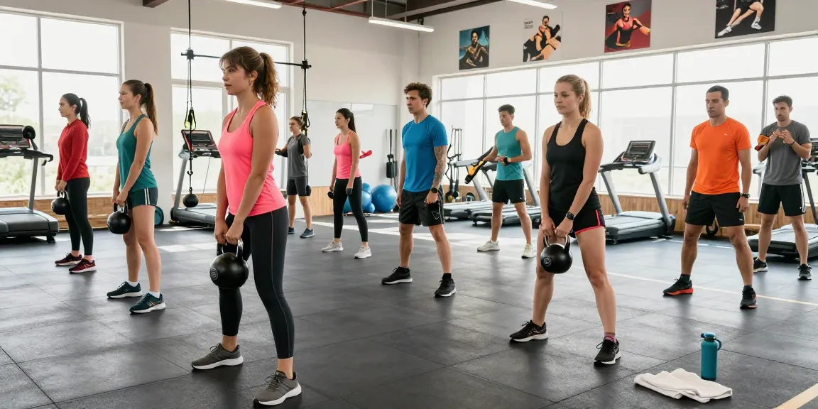 Driada Medical Shop fitness training session showcasing active individuals in a modern gym.