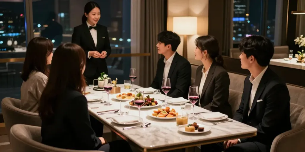 강남구구단 쩜오에서 고급스러운 독립된 룸과 아늑한 모임 분위기