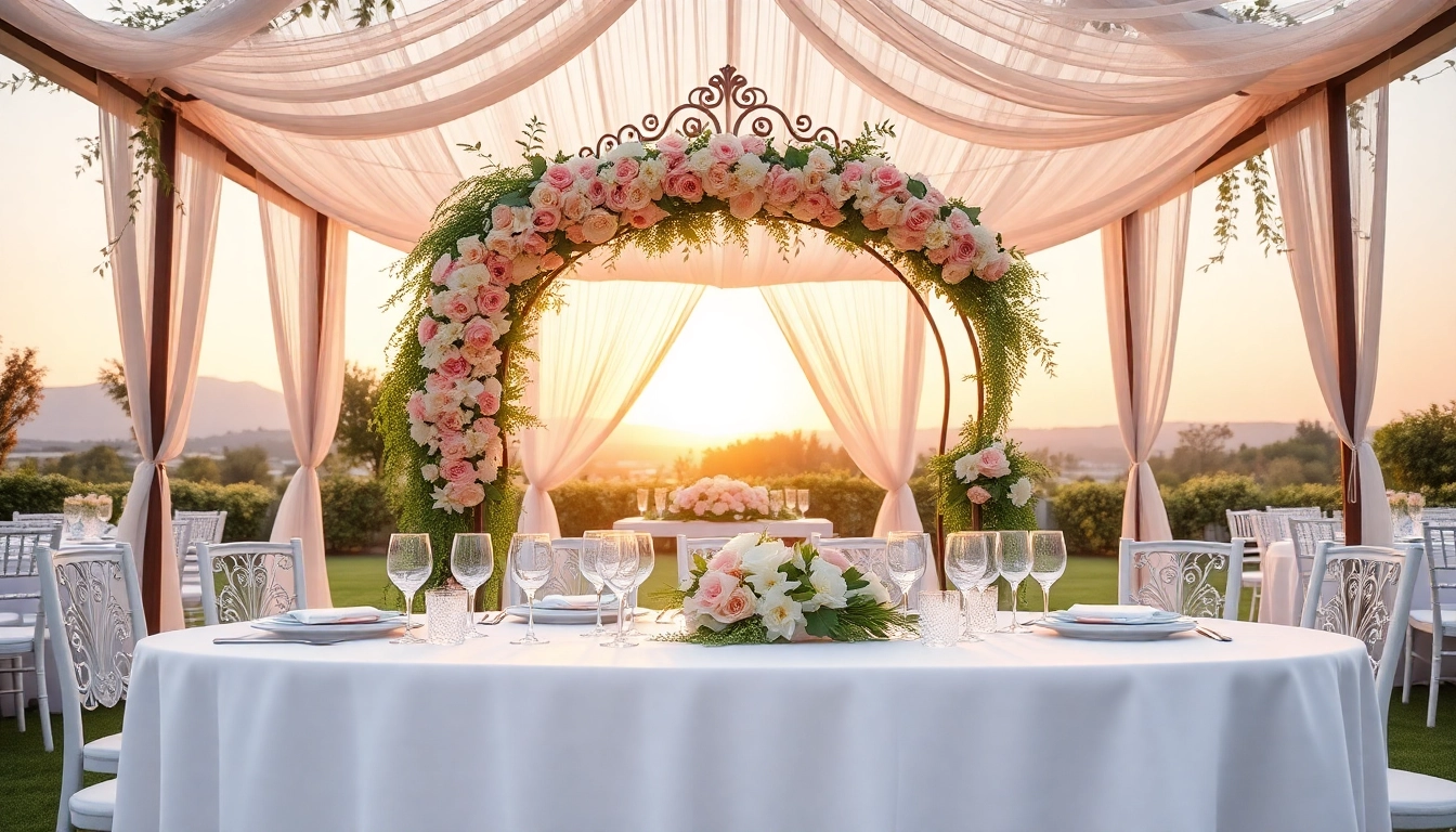 Experience stunning Wedding & Event Rentals with elegant decor and beautiful floral arrangements.