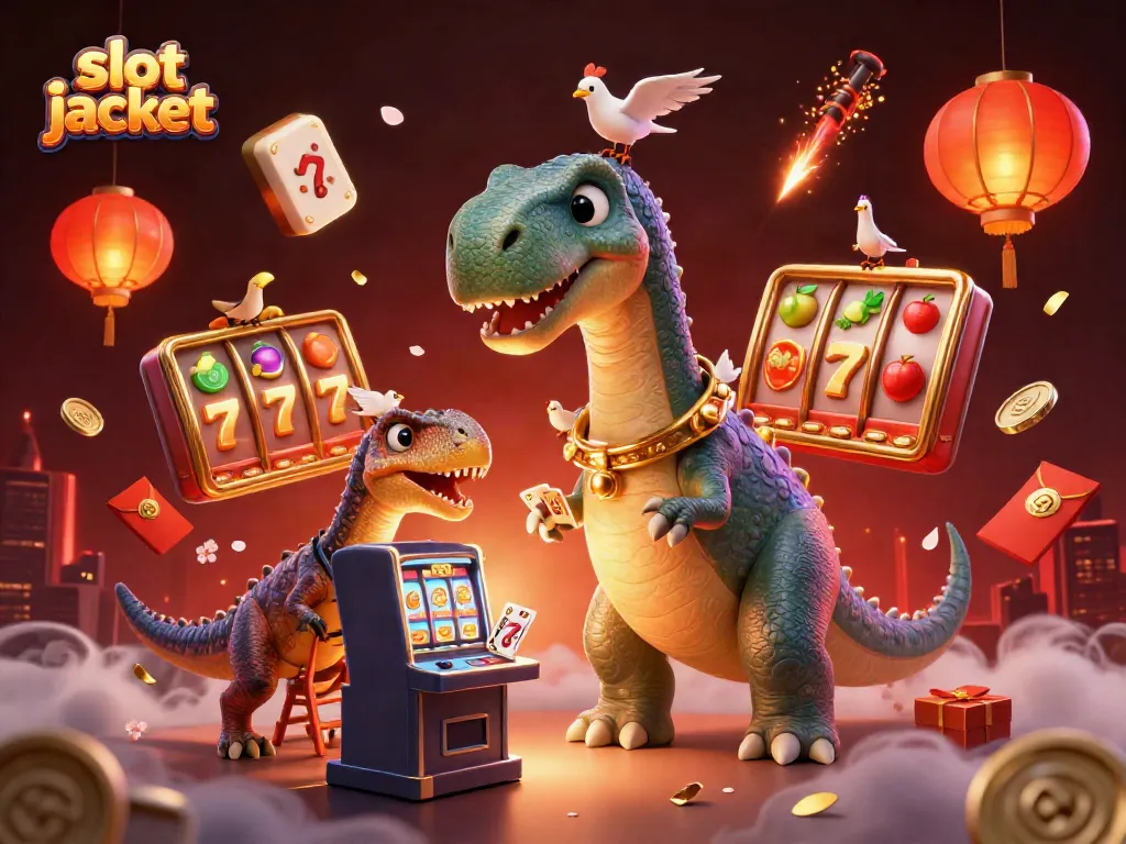 Experience the thrill of hitting a slot jackpot in a vibrant casino scene with animated characters and dynamic elements.
