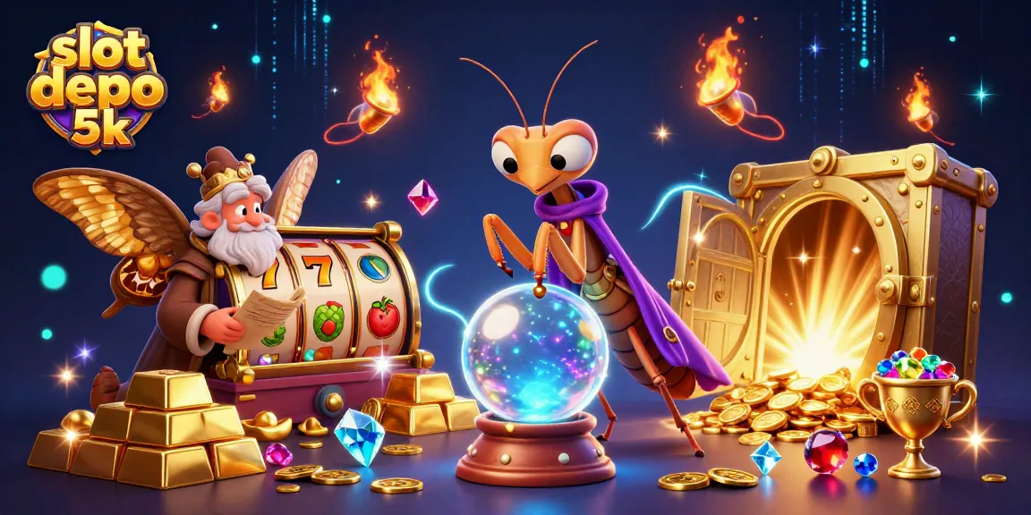Engage with slot depo 5k through this vibrant, enchanting casino illustration featuring mystical elements.