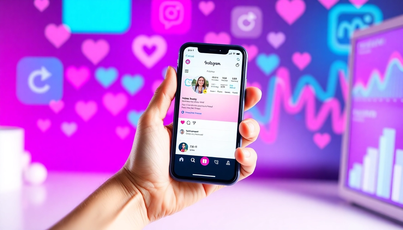 インスタ いいね 購入で魅力的なフォロワーを獲得する手段を示すスマートフォンのシーン。