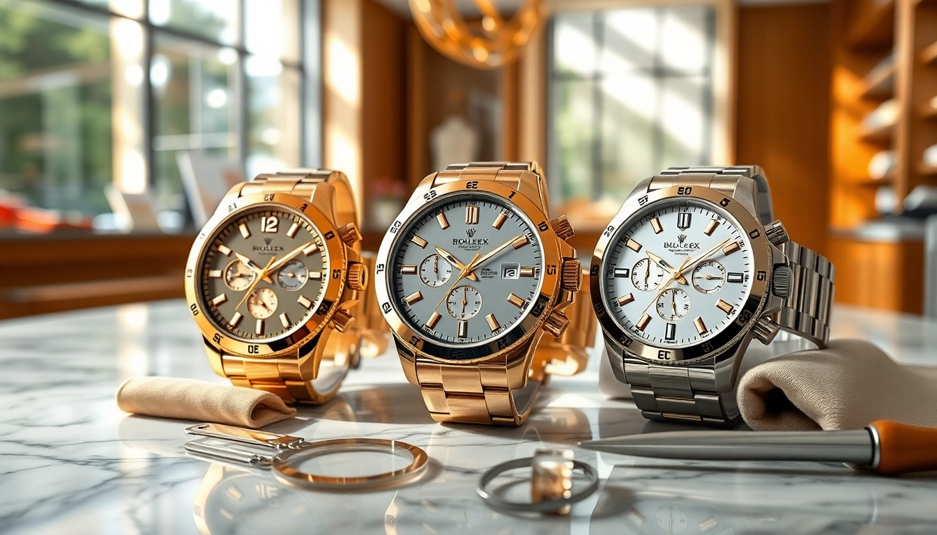 Gaze at stunning super clone watches showcased on marble, highlighting their luxury.