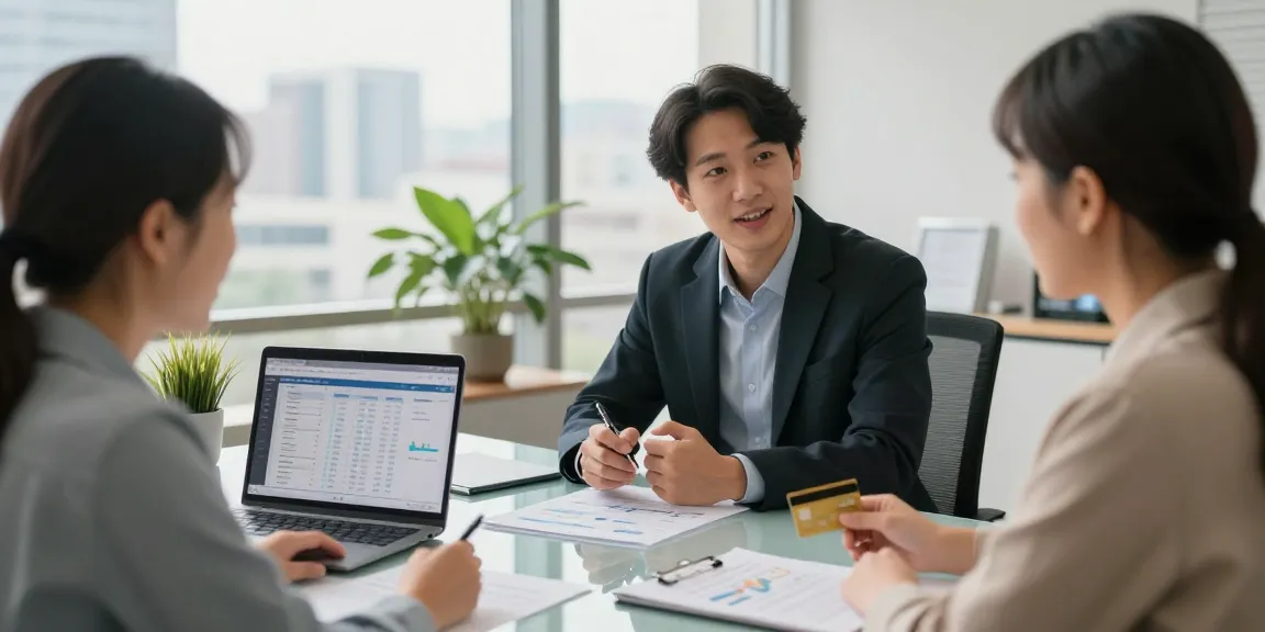Client consultation for 신용카드현금화 strategies in a modern office setting