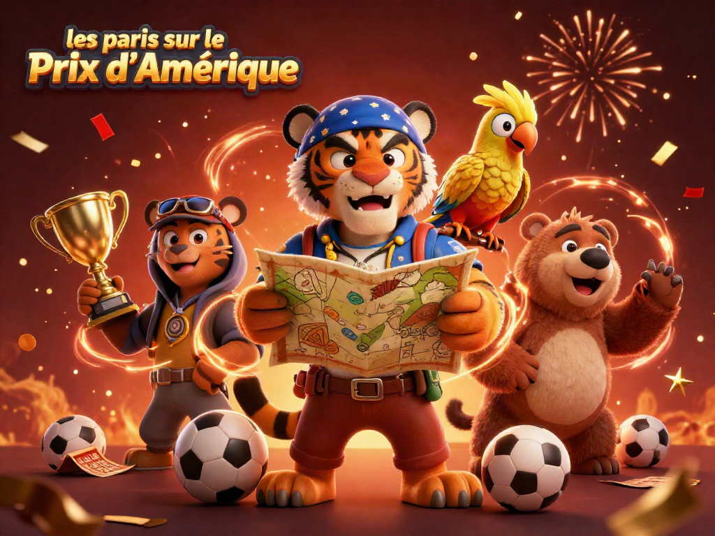 Experience the excitement of les paris sur le Prix d'Amérique with vibrant betting elements and rich details.