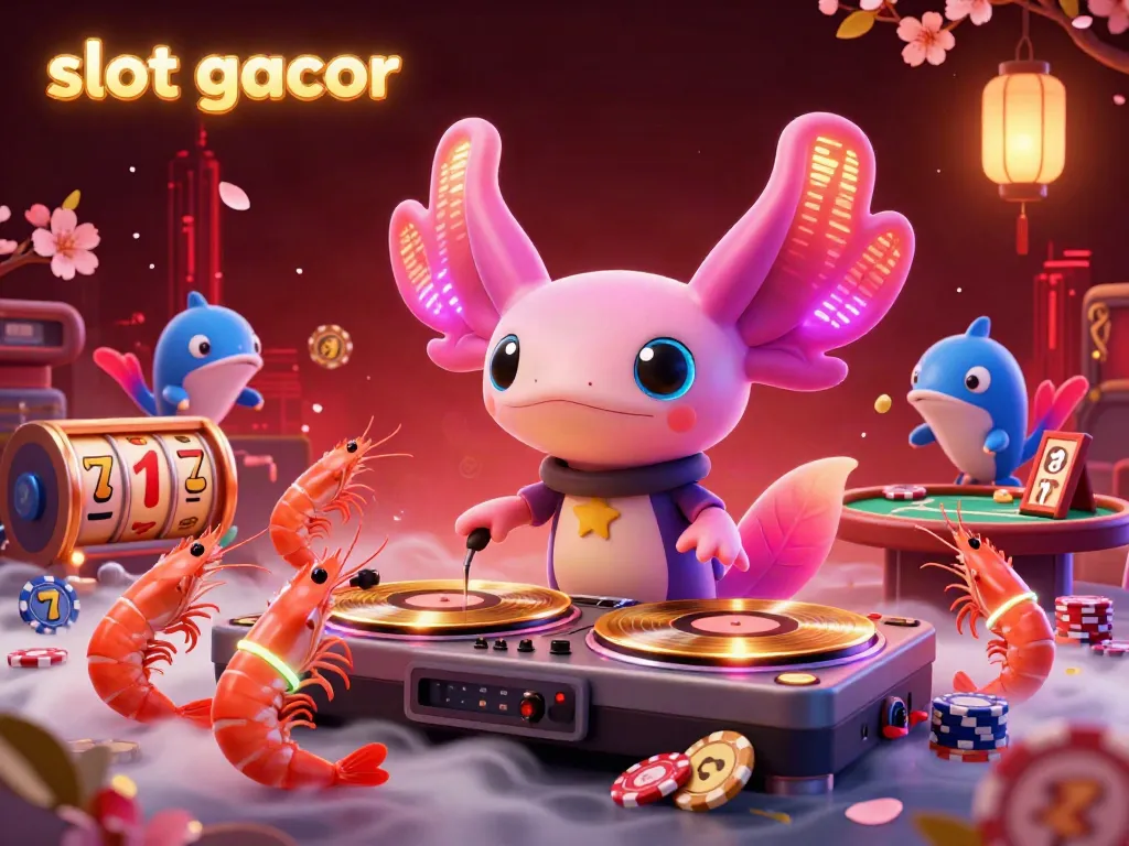 Menggali kemenangan dengan slot gacor dan DJ axolotl neon yang energik serta slot reels yang berkilau.
