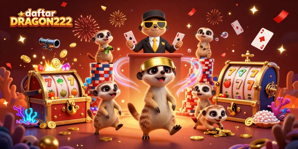 Experience the excitement of daftar DRAGON222 with vibrant meerkats running a casino and winning jackpots.
