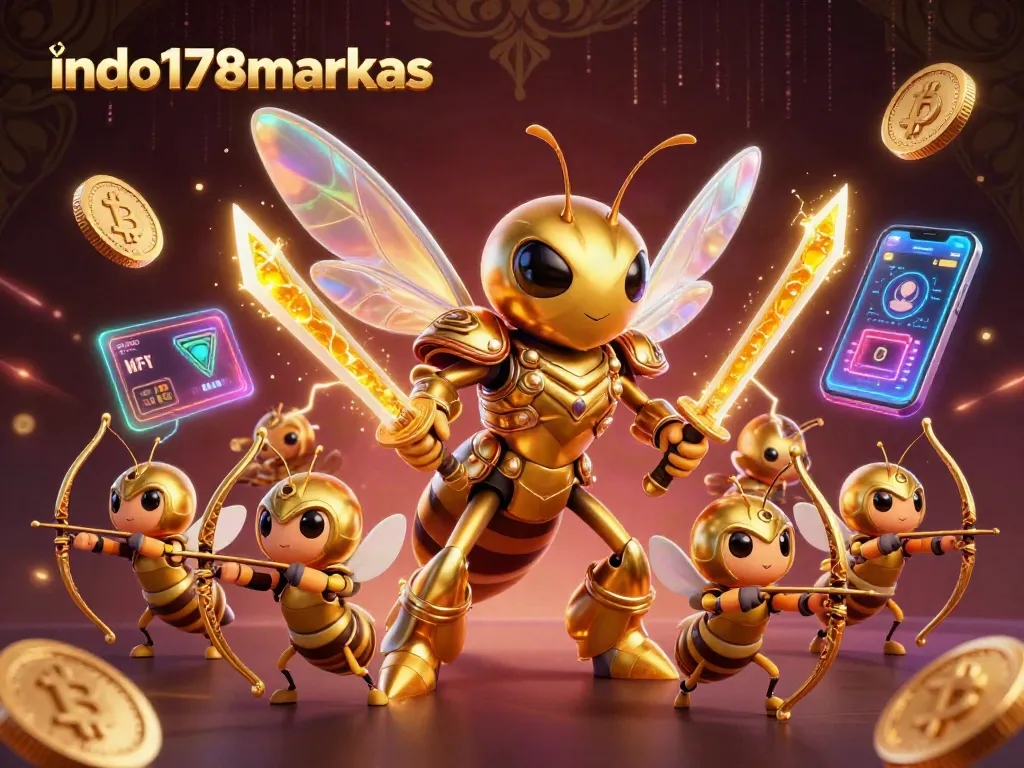 Play your luck with indo178markas at this vibrant casino-themed illustration featuring dynamic gaming elements.
