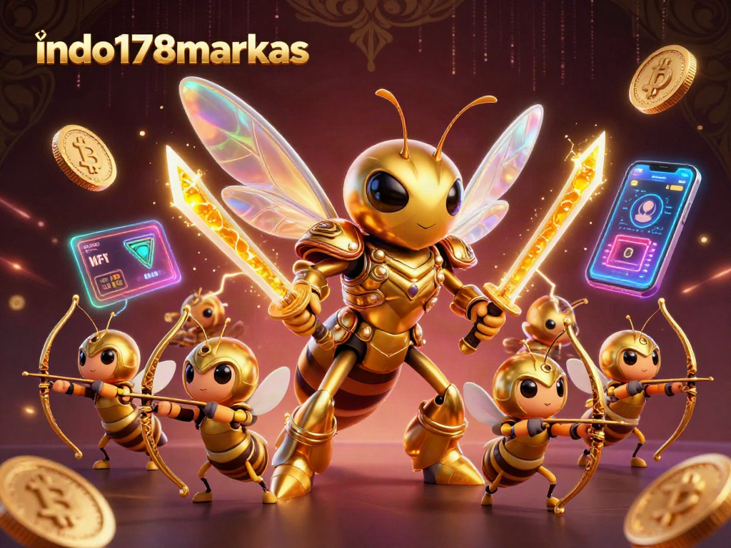 Play your luck with indo178markas at this vibrant casino-themed illustration featuring dynamic gaming elements.