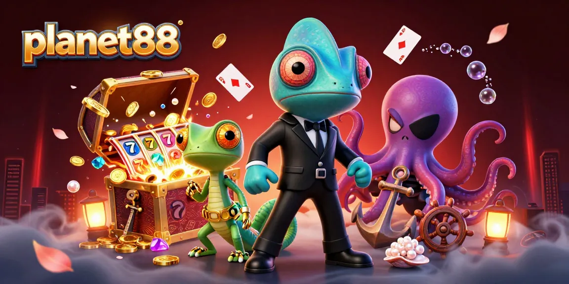 Spin to win with planet88 as the chameleon and friends bring casino excitement!