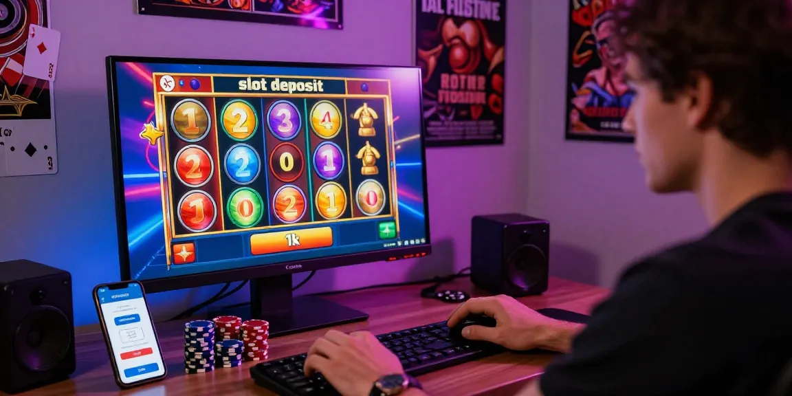 Engaged player exploring slot deposit 1k with vibrant game interface and colorful reels.