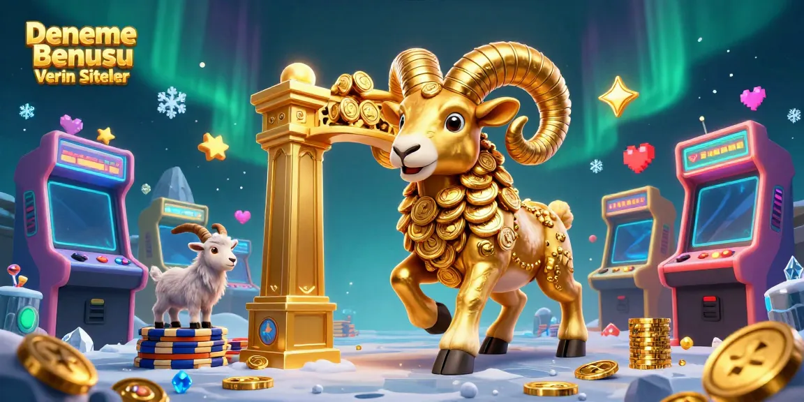 Experience the excitement of Deneme Bonusu Veren Siteler with a golden ram charging through arcade style!