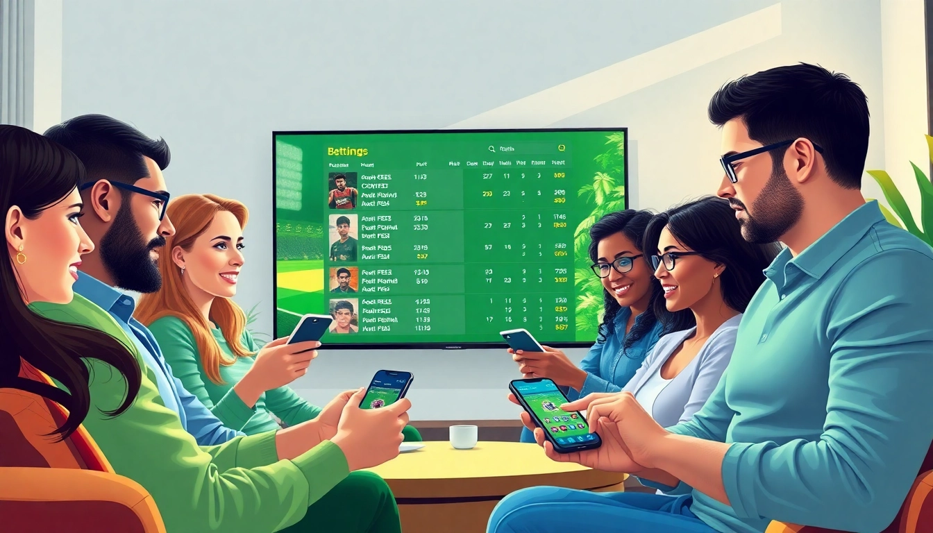 Engaged individuals using the best online sportsbooks India on digital devices in a comfortable setting.