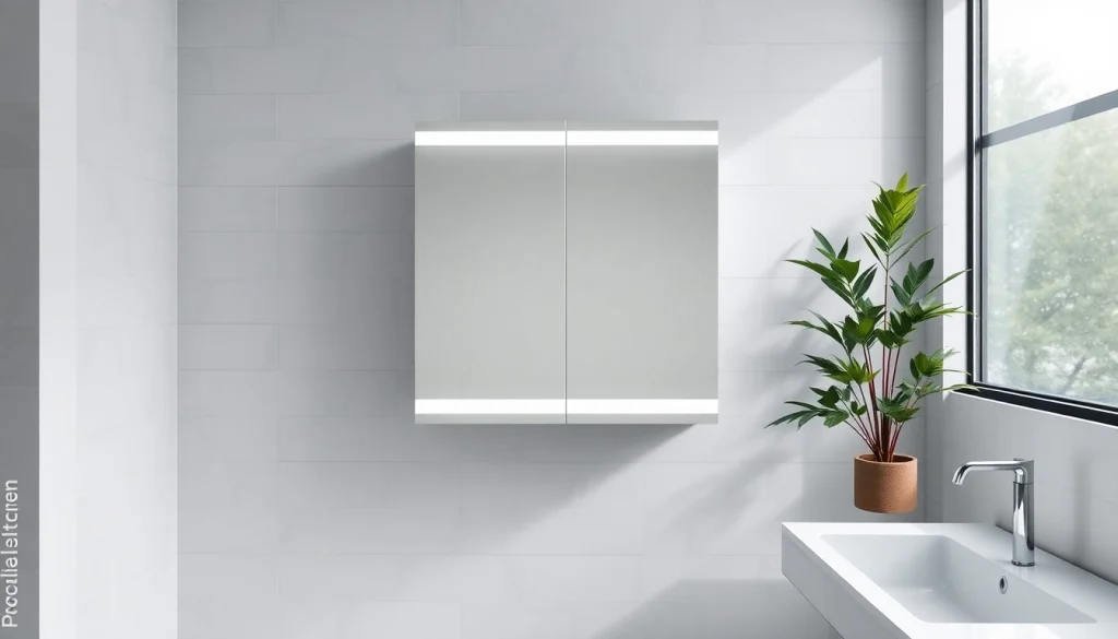 Vielseitiger spiegelschrank led mit modernem Design und sanfter Beleuchtung im Badezimmer.
