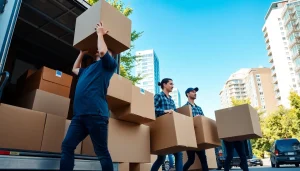 Best movers in Vancouver transporting belongings with ease in a vibrant urban setting.