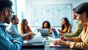 Facilitating a proposal writing and management session with teamwork and collaboration.