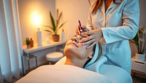Aesthetic care in Nyack showcased through a professional treatment session in a calming med spa environment.
